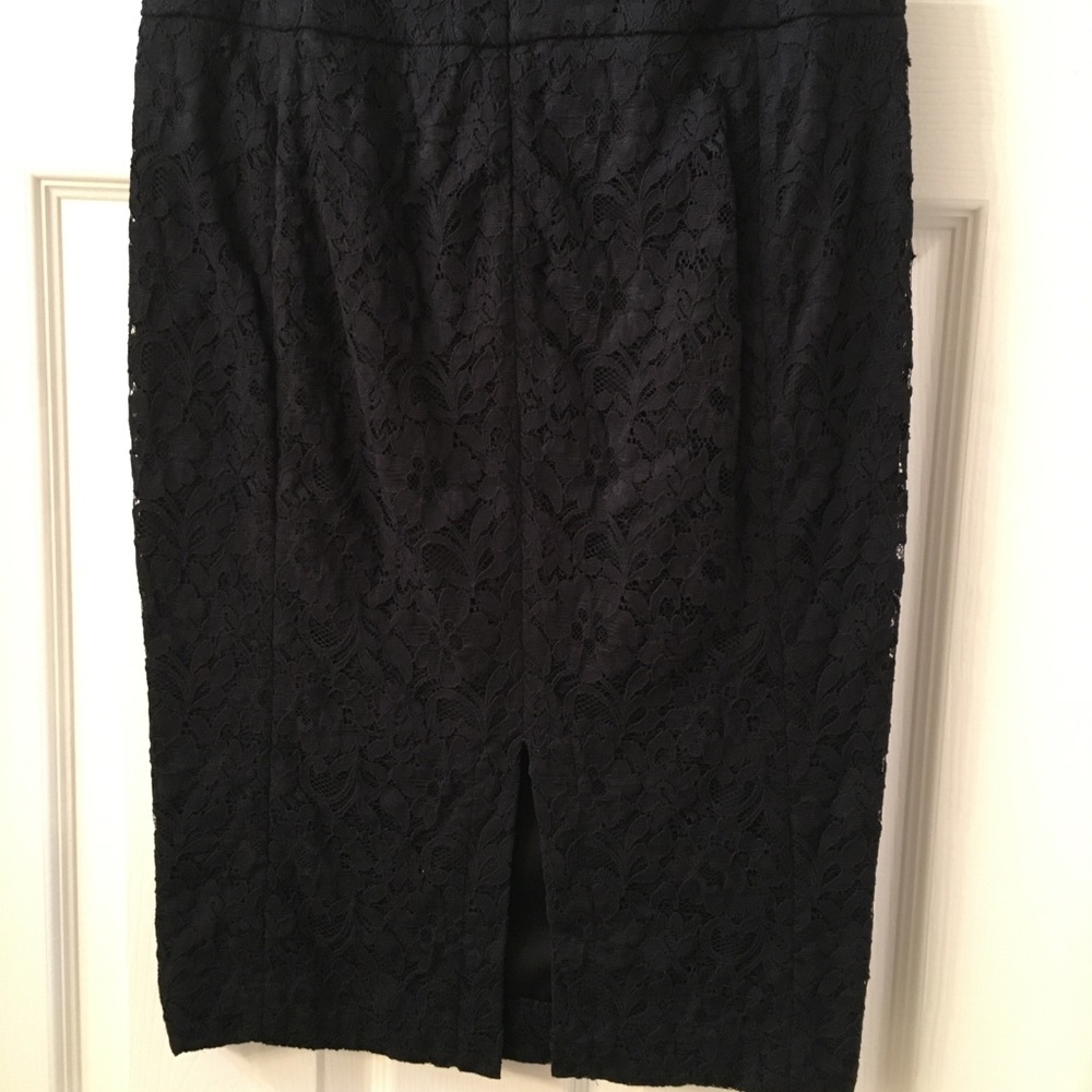 Black lace pencil skirt